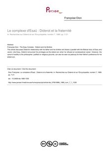 Le complexe d Esaü : Diderot et la fraternité - article ; n°1 ; vol.7, pg 7-21