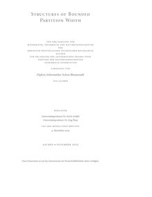 Structures of bounded partition width [Elektronische Ressource] / vorgelegt von Achim Blumensath