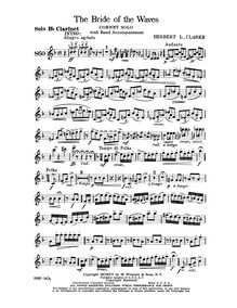 Partition Solo clarinette (B♭), pour Bride of pour Waves, Clarke, Herbert Lincoln