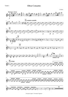 Partition violons I, Concerto per hautbois, E♭, Bellini, Vincenzo par Vincenzo Bellini
