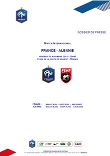Dossier de Presse - FFF - France/Albanie, France/Suède, liste des 23