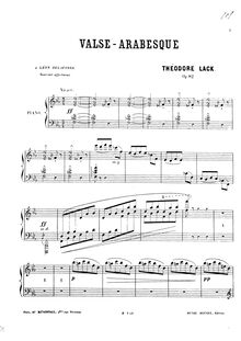 Partition complète, Valse-Arabesque, Op.82, Lack, Théodore