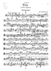 Partition violoncelle, Piano Trio, D minor, Bossi, Marco Enrico