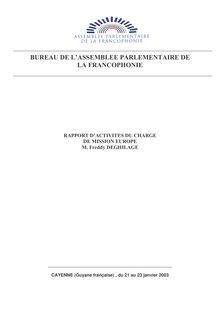 2002-2003 - BUREAU DE L ASSEMBLEE PARLEMENTAIRE DE LA FRANCOPHONIE