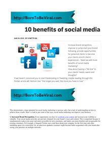 10 Benefits of Social Media