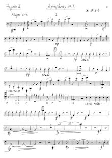 Partition basson 2, Symphony en C Major, Bizet, Georges
