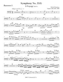 Partition basson 1, Symphony No.33, A major, Rondeau, Michel