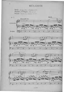 Partition , Mélodie (Ut), Dix pièces pour orgue ou piano pédalier