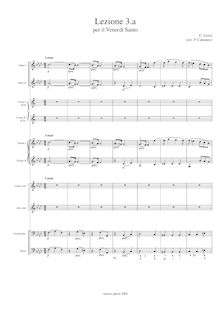 Partition complète, Lezione 3a per il Venerdì Santo, F minor, Lenzi, Carlo