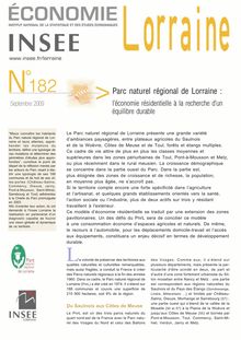 Parc naturel régional de Lorraine : léconomie résidentielle à la recherche d un équilibre durable