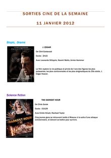 Sorties cinéma de la semaine du 11 janvier 2012