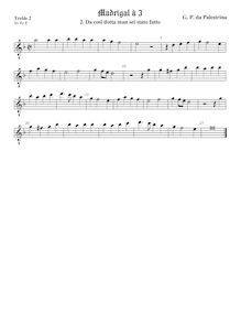 Partition aigu 2 viole de gambe, octave aigu clef, Da cosi dotta man sei stato fatto