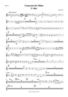 Partition hautbois 2, hautbois Concerto, C major, Haydn, Joseph