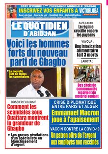 Le Quotidien d’Abidjan n°4032 - du Mercredi 06 Octobre 2021