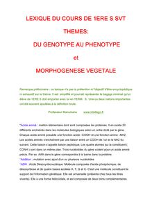 Microsoft Word - LEXIQUE DU COURS DE 1ERE S SVT du g\351notype au ...