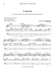 Partition , Pastorale(Ce morceau peut être joué à la messe d’un mariage ou pendant une procession), L Organiste Moderne