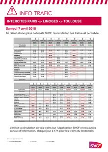 SNCF : les trains annulés à Châteauroux le 7 avril 2018