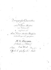 Partition violon 1, Zwey grosse Quartetten für zwey Violinen, Bratsche und Violoncell, erstes Werk