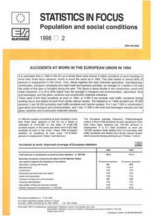 Accidents at work in the European Union in 1994