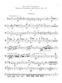 Partition Basses, Manfred, Манфред, B minor, Tchaikovsky, Pyotr