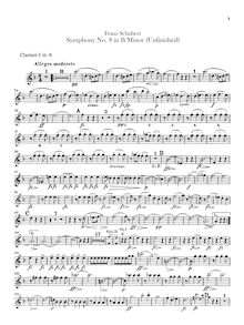 Partition clarinette 1 (A), 1 (B♭), 2 (A), 2 (B♭), Symphony No.8