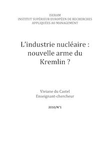 L industrie nucléaire : nouvelle  arme du Kremlin ?