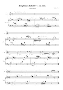 Partition , Singt mein Schatz wie ein Fink, 5 chansons nach Texten von Gottfried Keller, Op.29