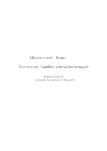 Microeconomie   licence exercices sur l equilibre general intertemporel