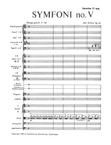 Partition , Tempo giusto - Adagio, Symphony No. 5, Op. 50, Nielsen, Carl