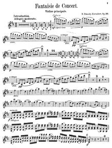 Partition de violon, Concert Fantasia on russe Themes par Nikolay Rimsky-Korsakov