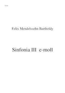 Partition altos, corde Symphony No.3 en E minor, Sinfonia III, E minor