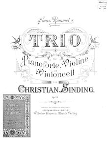 Partition de violon, Piano Trio No.1, D major, Sinding, Christian
