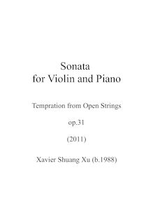 Partition complète et , partie, violon Sonata, Sonata for Violin and Piano ; Temptation from Open Strings