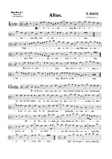 Partition Altus , partie (monochrome), Missa brevis quatuor vocum