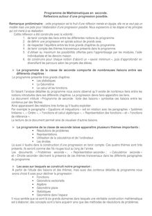 PDF ; 26 Kio - Programme de Mathématiques en seconde. Réflexions ...