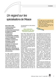 Un regard sur les spécialisations de l Alsace