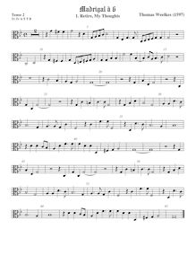 Partition ténor viole de gambe 3, alto clef, First set of madrigaux par Thomas Weelkes