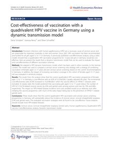 Cost-effectiveness of vaccination with a quadrivalent HPV vaccine in Germany using a dynamic transmission model