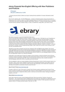 ebrary Expands Non-English Offering with New Publishers and Products