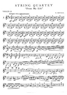Partition violon 2, corde quatuor No.1, Z mého života / Aus meinem Leben / From My Life / Из моей Жизни par Bedřich Smetana