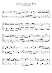 Partition No.8 en F major, BWV 779, 15 Inventions, Bach, Johann Sebastian