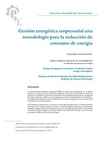 Gestión energética empresarial una metodología para la reducción de consumo de energía