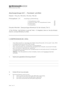 Abschlussprüfungen 2011 – Französisch schriftlich Klassen: F3a ...