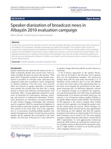 Speaker diarization of broadcast news in Albayzin 2010 evaluation campaign
