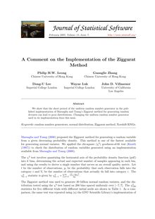 A Comment on the Implementation of the Ziggurat Method
