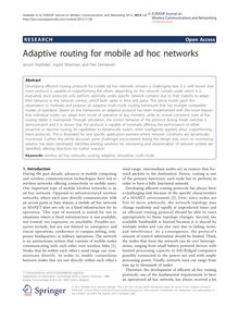 Adaptive routing for mobile ad hoc networks