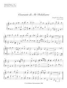 Partition Courante, 4 clavecin pièces from Manuscrit Bauyn, La Barre, Joseph de par Joseph de La Barre