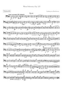 Partition violoncelles, Missa Solemnis, Op.123, D major, Beethoven, Ludwig van