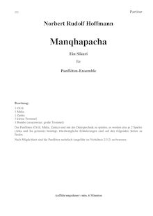 Partition complète, Manqhapacha, Ein Sikuri für Panflöten-Ensemble