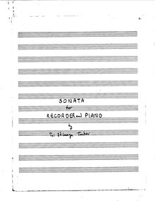 Partition complète, Sonata pour enregistrement  et Piano, St. George Tucker, Tui